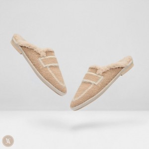 VIVAIA Philippines - VIVAIA Renee Women's Round-Toe Fluffy Slippers Khaki Brown - NWA-7955