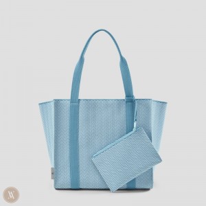 VIVAIA Philippines - VIVAIA Sarah-Smoky Blue Chevron Women's Bags Blue - KGZ-3203