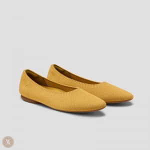 VIVAIA Philippines - VIVAIA Tamia 2.0 Women's Almond-Toe Ballet Flats Yellow - NKH-0627