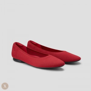 VIVAIA Philippines - VIVAIA Tamia 2.0 Women's Almond-Toe Ballet Flats Red - JGW-6885