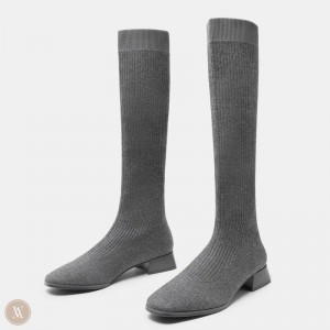 VIVAIA Philippines - VIVAIA Tara Women's Square-Toe Mid-Calf Boots Grey - BXL-6219