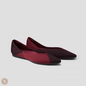 VIVAIA Philippines - VIVAIA Valencia Women's Pointed-Toe V-Cut Flats Burgundy Red - SAA-0047