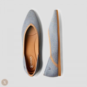 VIVAIA Philippines - VIVAIA Vienna 2.0 Women's Pointed-Toe V-Cut Flats Blue - TAD-0695